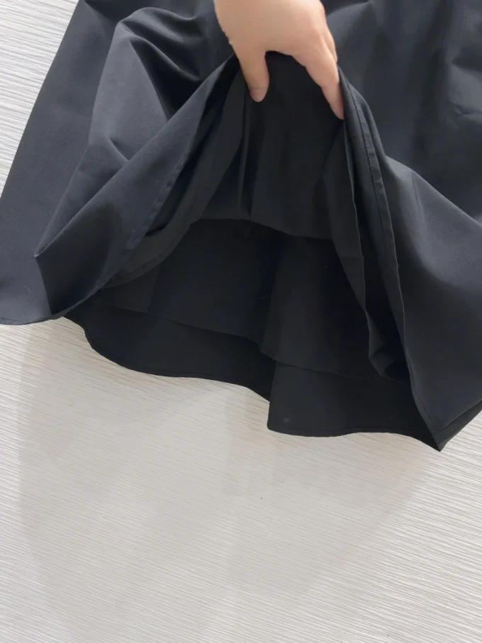 25 Spring Summer New Elegant Women's Solid Color Lapel Dress with Belt Temperament 2-Colors Mid-length Dress - Image 4