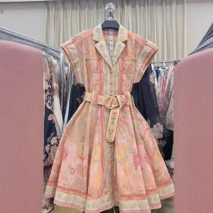 Printed Women's Dress 2025 Summer New Elegant Linen cotton Dresses Design Elegant Temperament Personality Casual Vacation Dress - Image 4