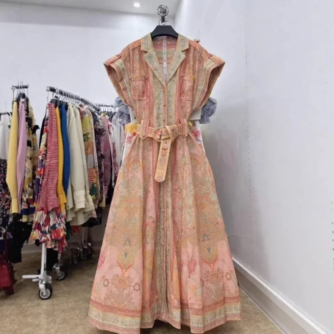 Printed Women's Dress 2025 Summer New Elegant Linen cotton Dresses Design Elegant Temperament Personality Casual Vacation Dress - Image 3