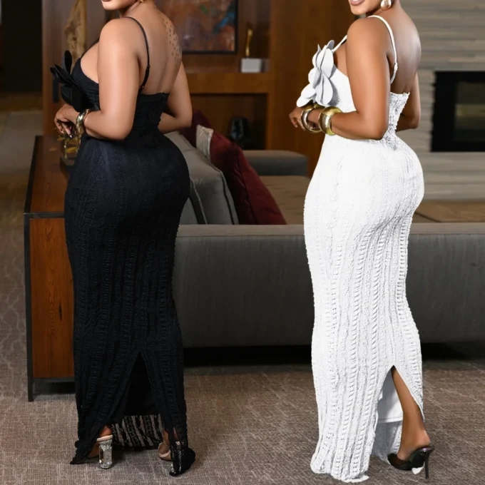 Sexy Corsages Womens dresses Black white Woman clothes Backless Elegant party dresses Long birthday Wedding Evening dress HXY260 - Image 2