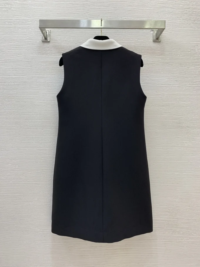 25 Autumn new sleeveless dress with lapel, fashionable and elegant women's dress