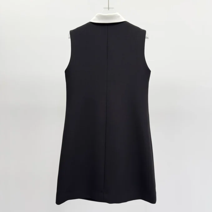 2025 Summer Women's Commuting Slimming Dress Elegant Contrast Collar 458