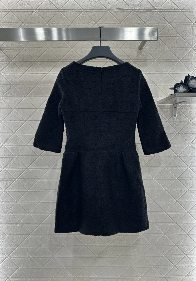 2025 Women's Mid-Sleeve Shift Dress Crew Neck A-Line Elegant Office Wear Lightweight All-Season Minimalist - Image 2